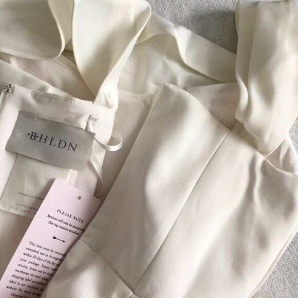 BHLDN Ivory Off-The-Shoulder Satin Maxi Dress - Picture 2 of 7